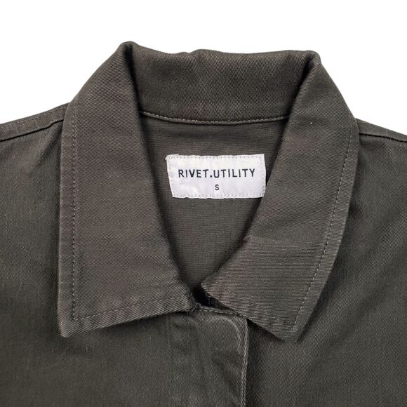 Rivet Utility Worker Jumpsuit Womens Small Green Short Sleeve Stretch Coveralls - Picture 3 of 12